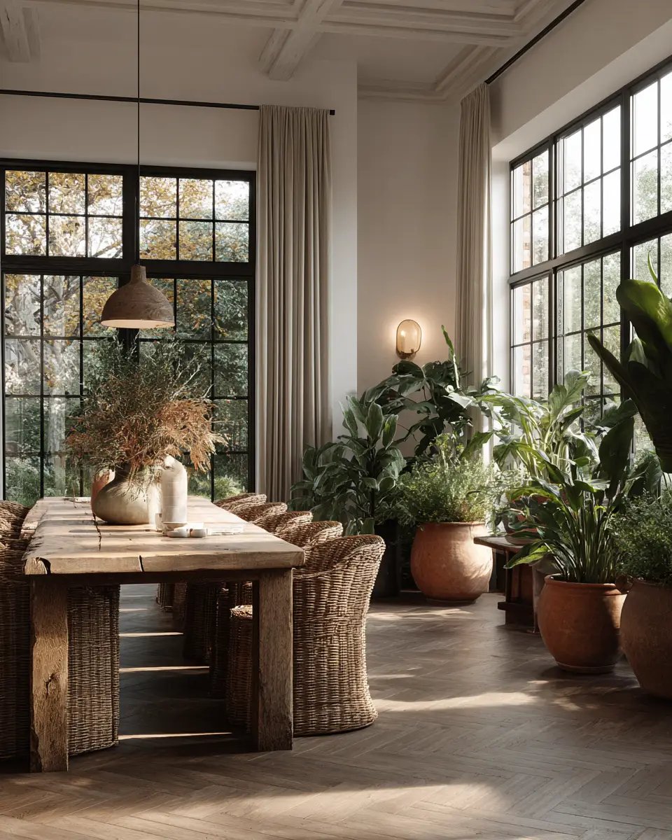 Beige Farmhouse Dining Room Decor Ideas