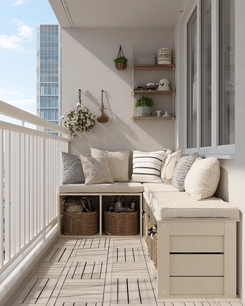 Beige Minimalist Balcony Decor Ideas - Featured