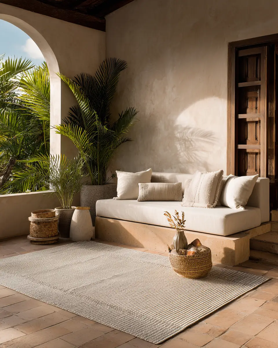 Beige Minimalist Balcony Decor Ideas