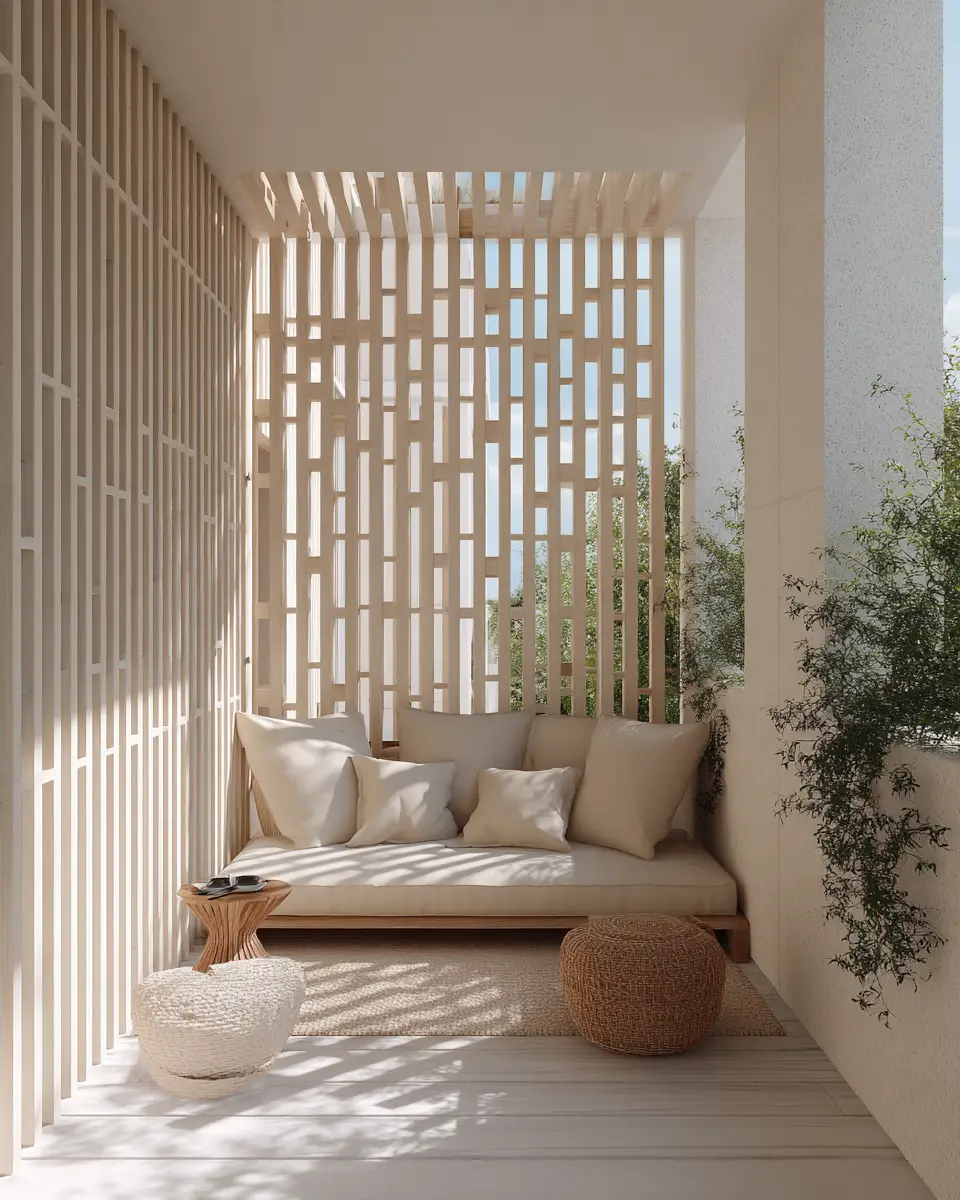 Beige Minimalist Balcony Decor Ideas