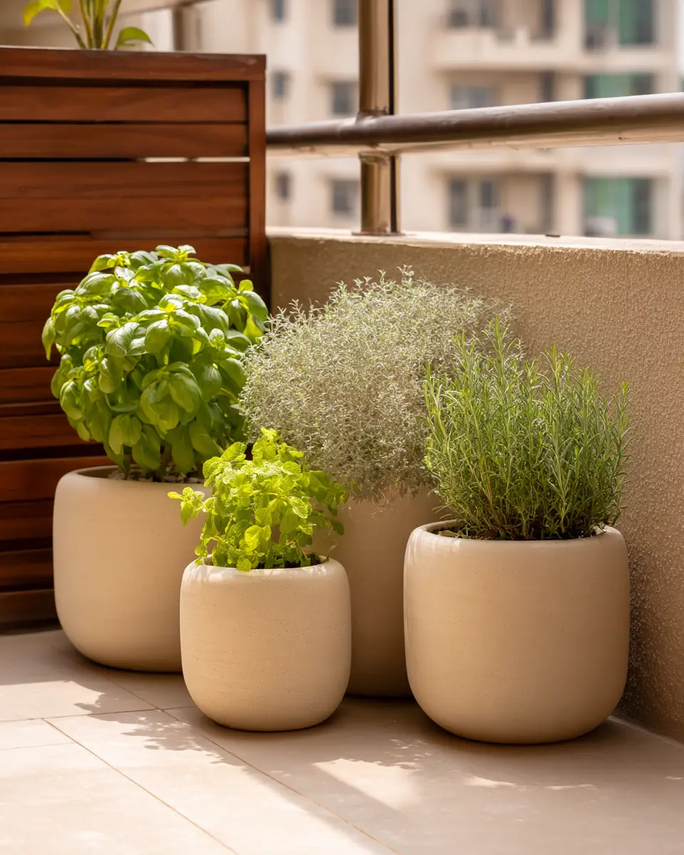 Beige Minimalist Balcony Decor Ideas