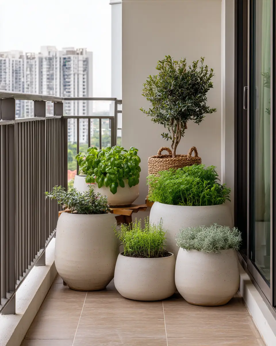 Beige Minimalist Balcony Decor Ideas