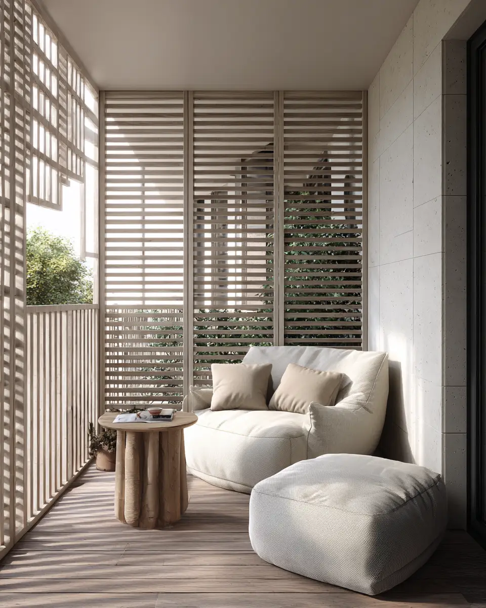 Beige Minimalist Balcony Decor Ideas