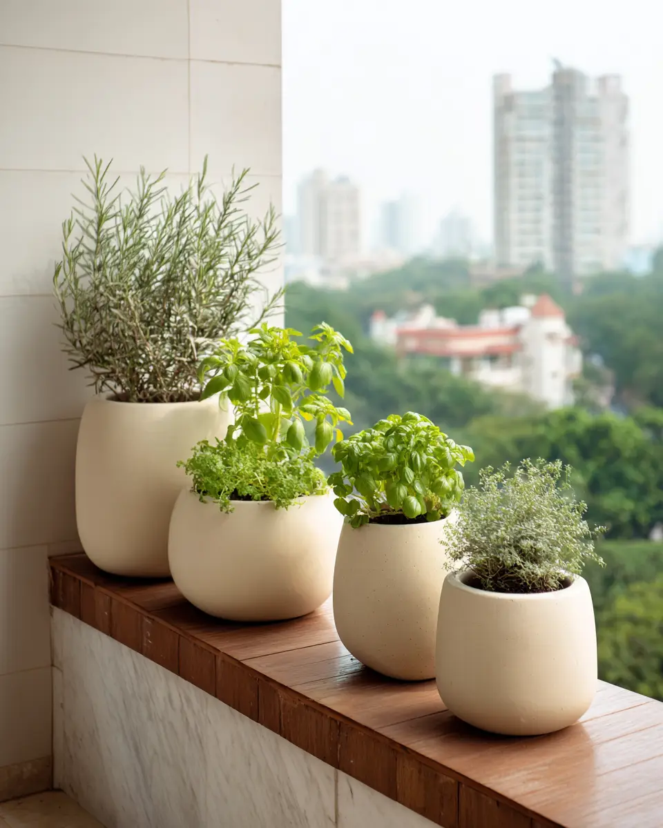 Beige Minimalist Balcony Decor Ideas