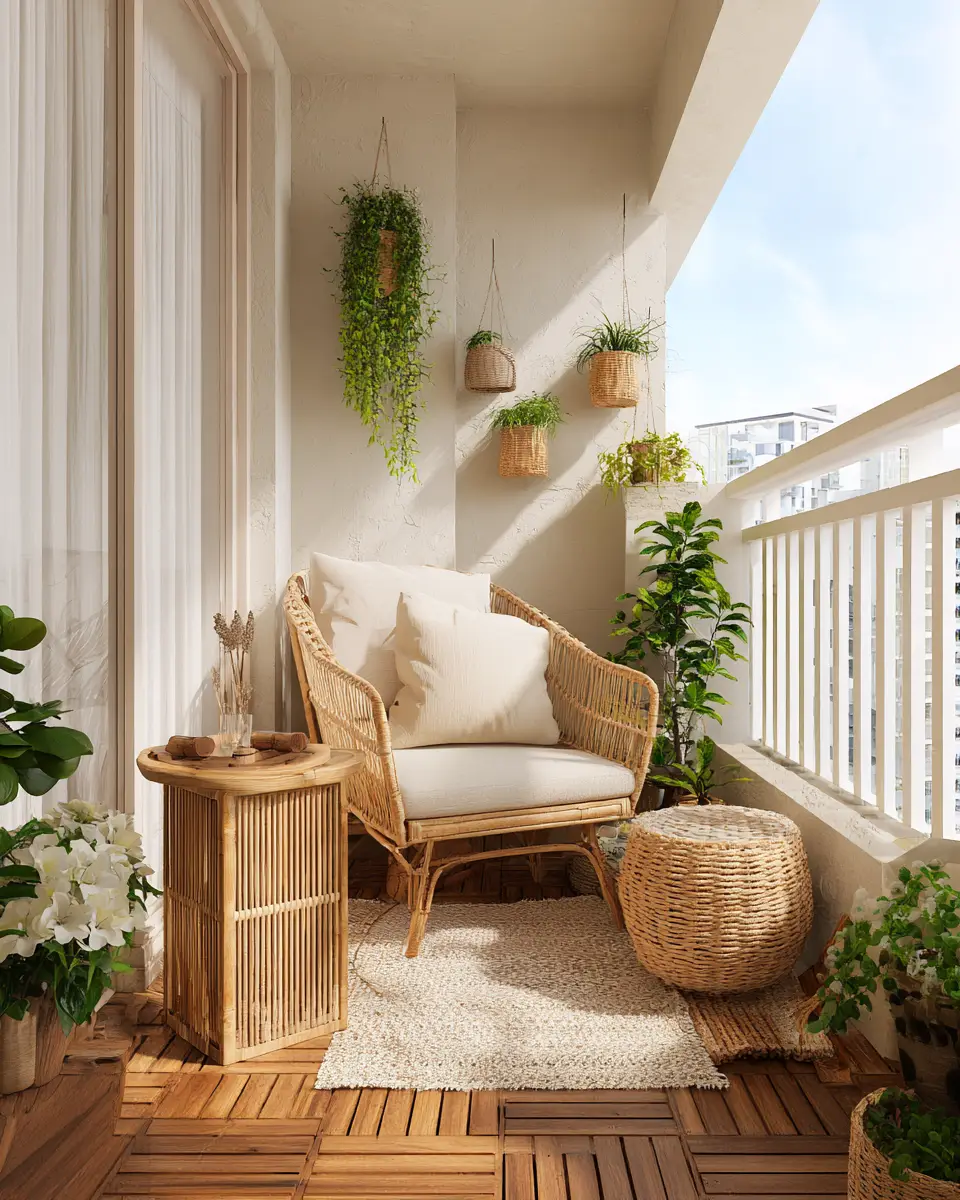 Beige Minimalist Balcony Decor Ideas