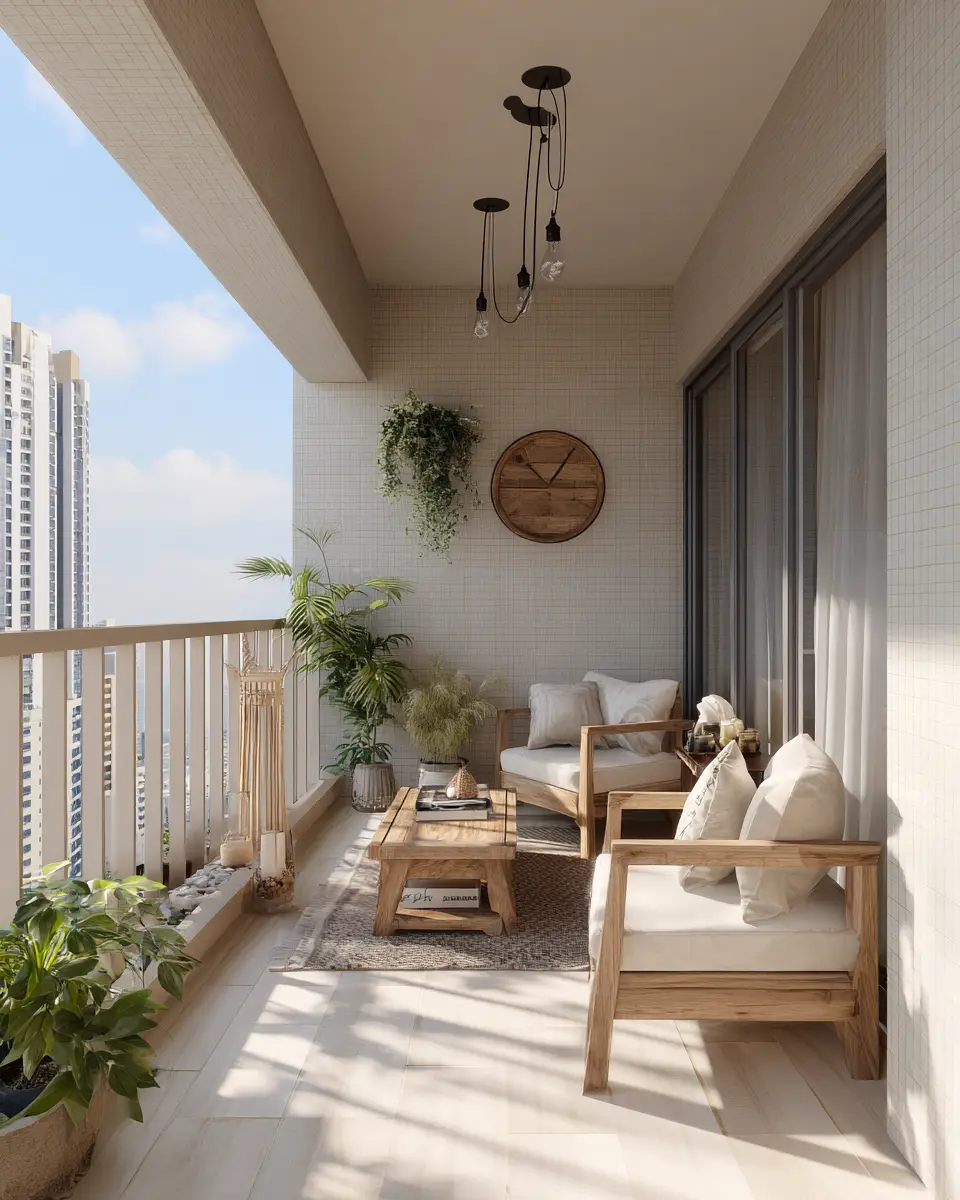 Beige Minimalist Balcony Decor Ideas