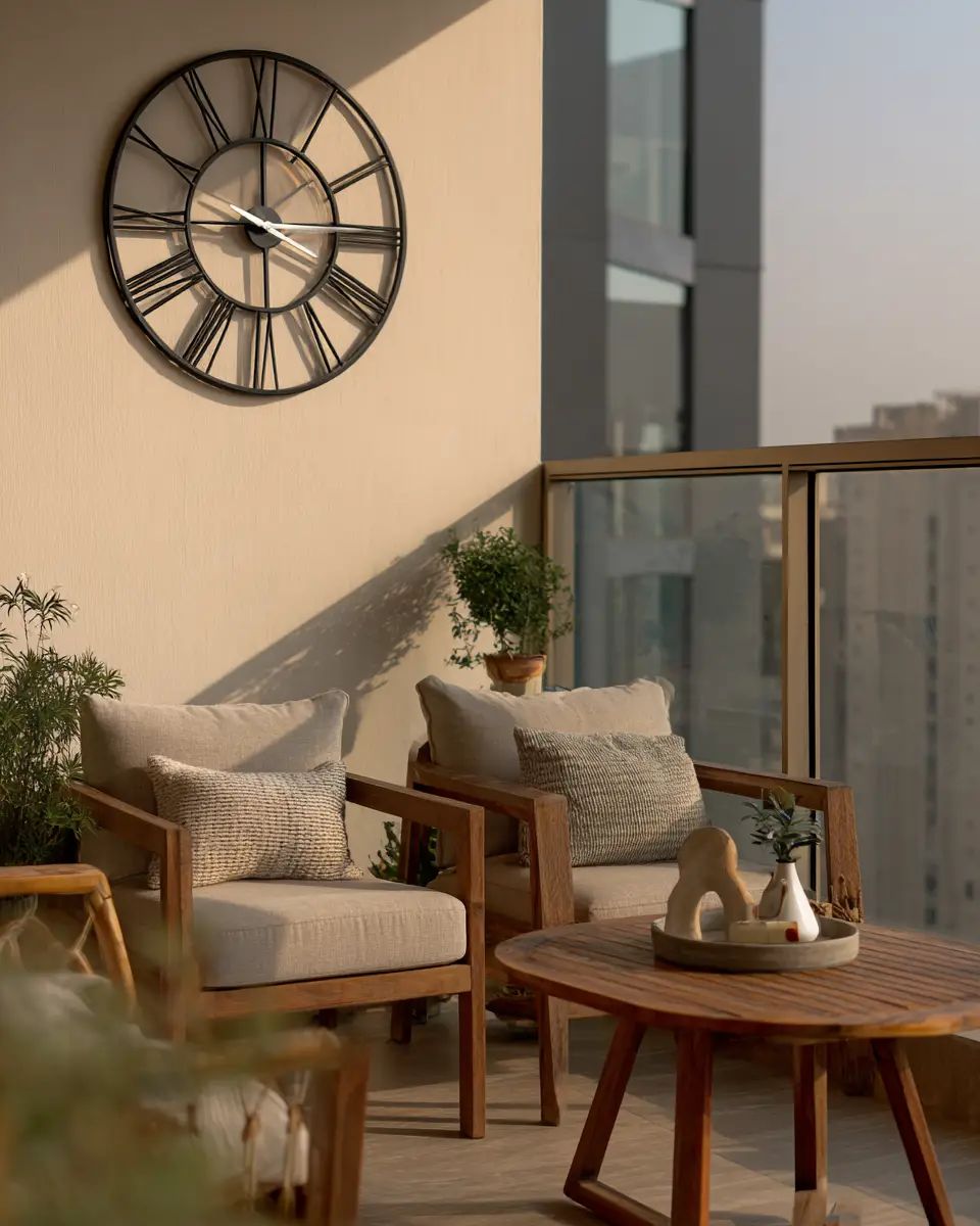 Beige Minimalist Balcony Decor Ideas