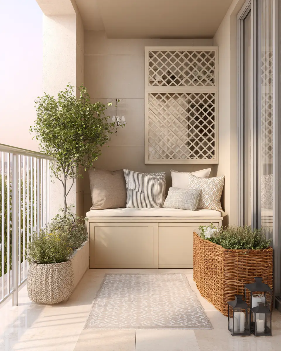 Beige Minimalist Balcony Decor Ideas
