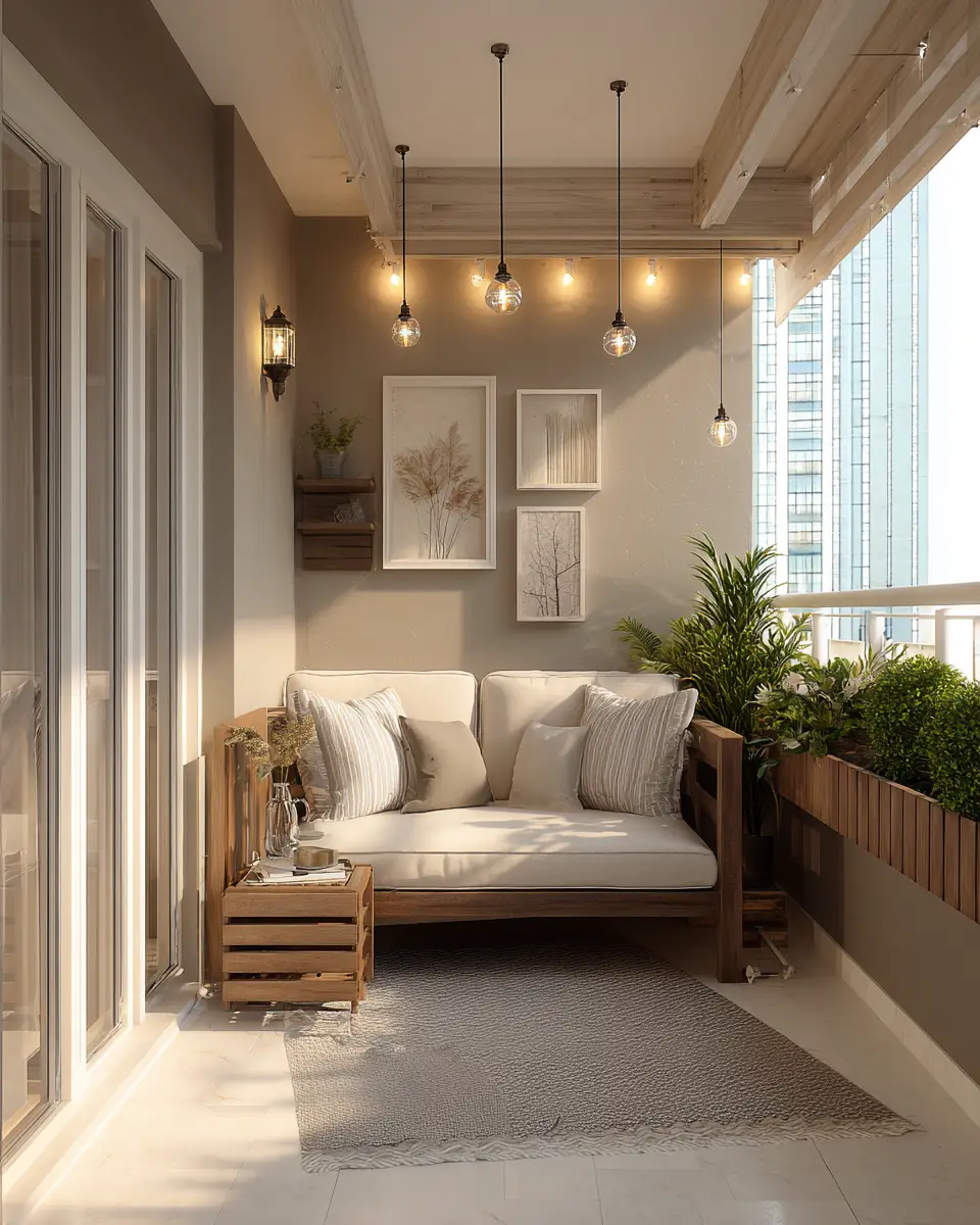 Beige Minimalist Balcony Decor Ideas
