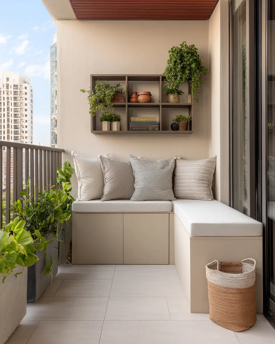 Beige Minimalist Balcony Decor Ideas