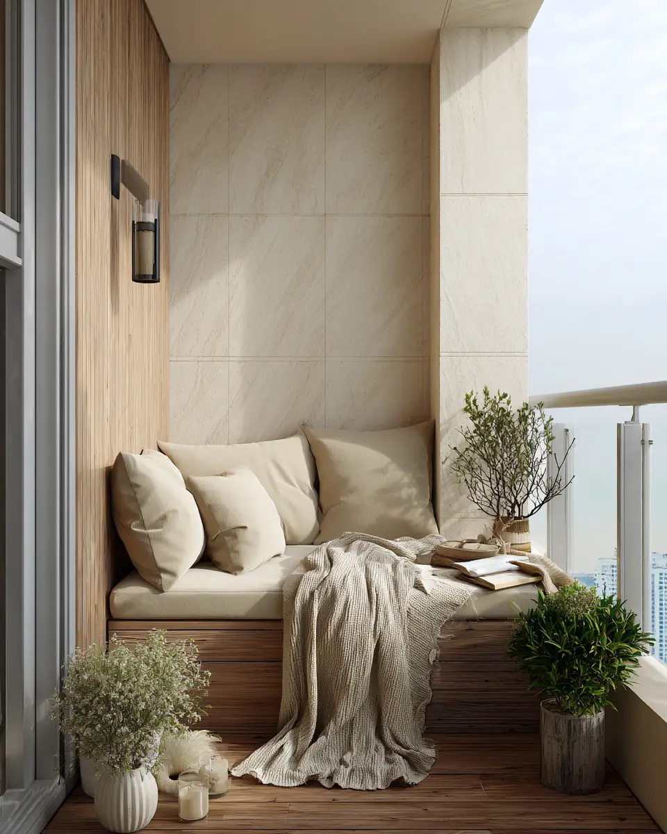 Beige Minimalist Balcony Decor Ideas