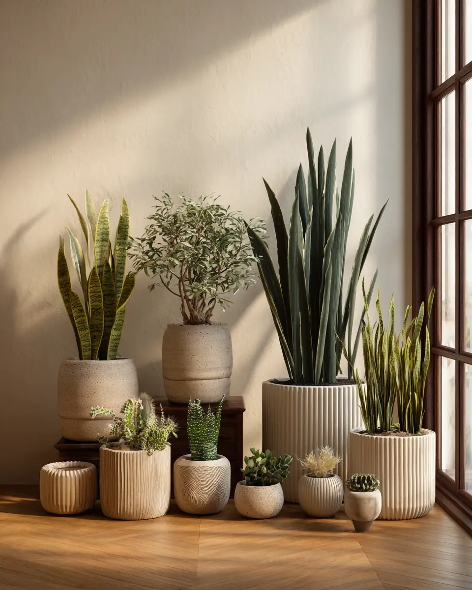 Beige Organic Modern Home Office Decor Ideas