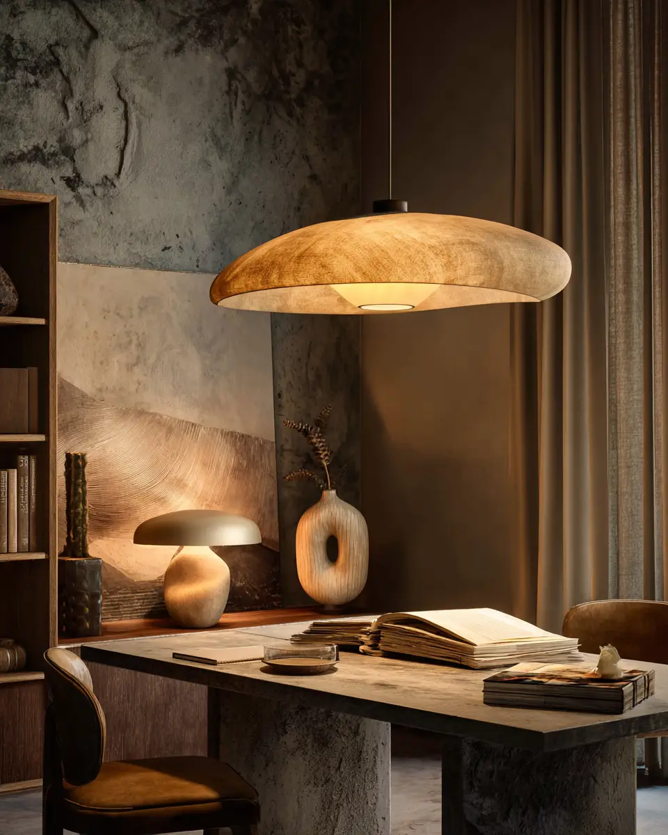 Beige Organic Modern Home Office Decor Ideas