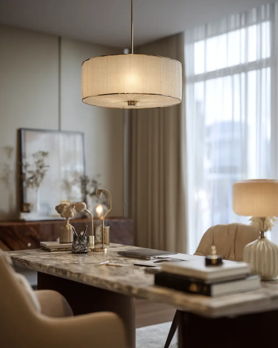 Beige Organic Modern Home Office Decor Ideas