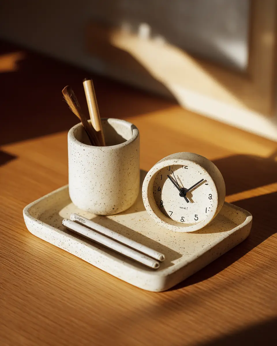 Beige Organic Modern Home Office Decor Ideas