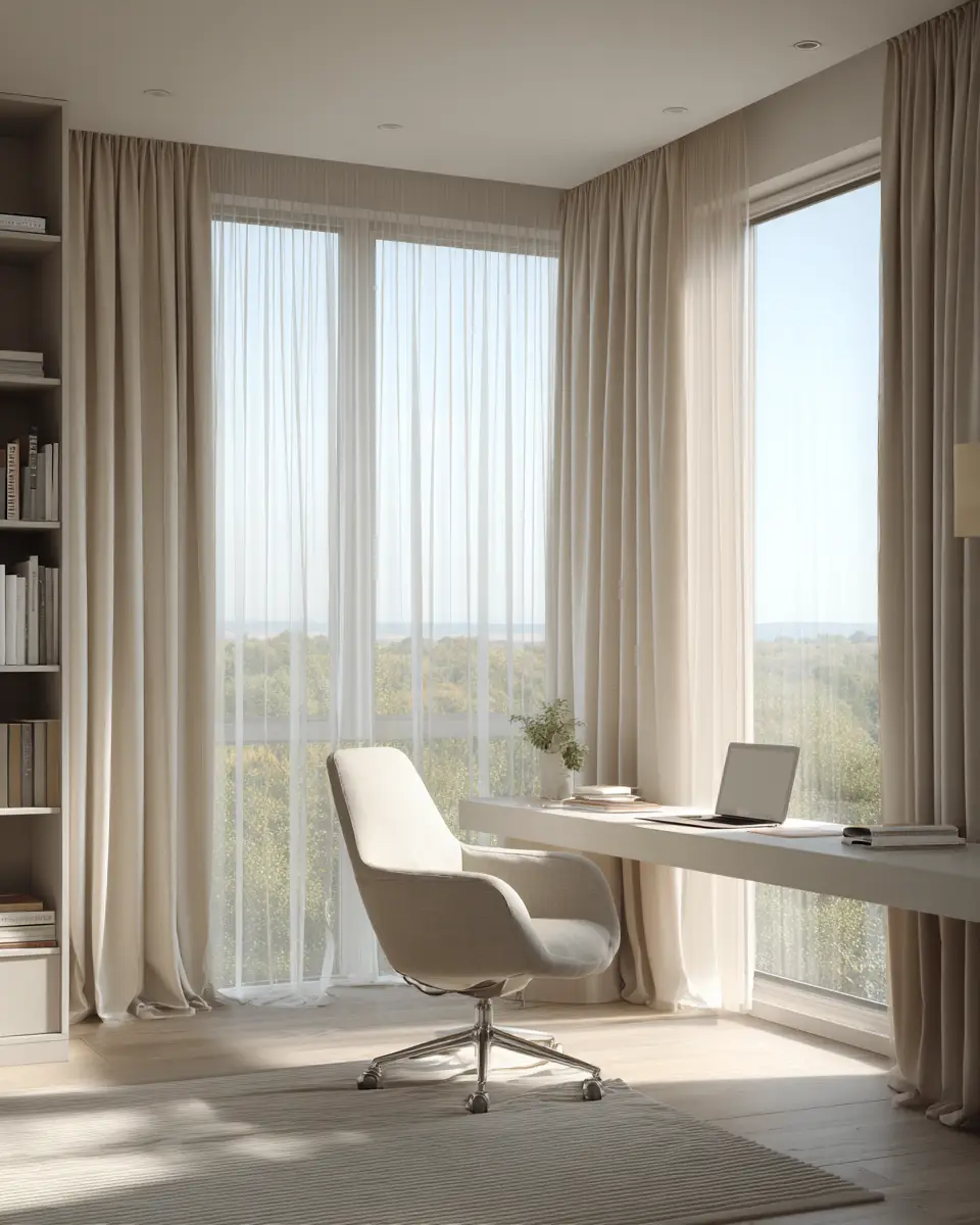 Beige Organic Modern Home Office Decor Ideas