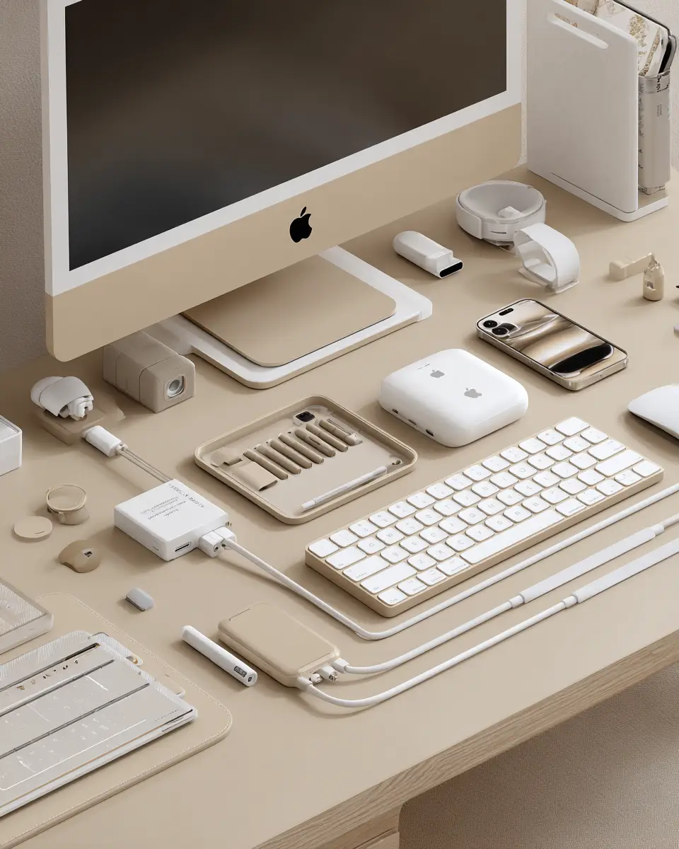 Beige Organic Modern Home Office Decor Ideas