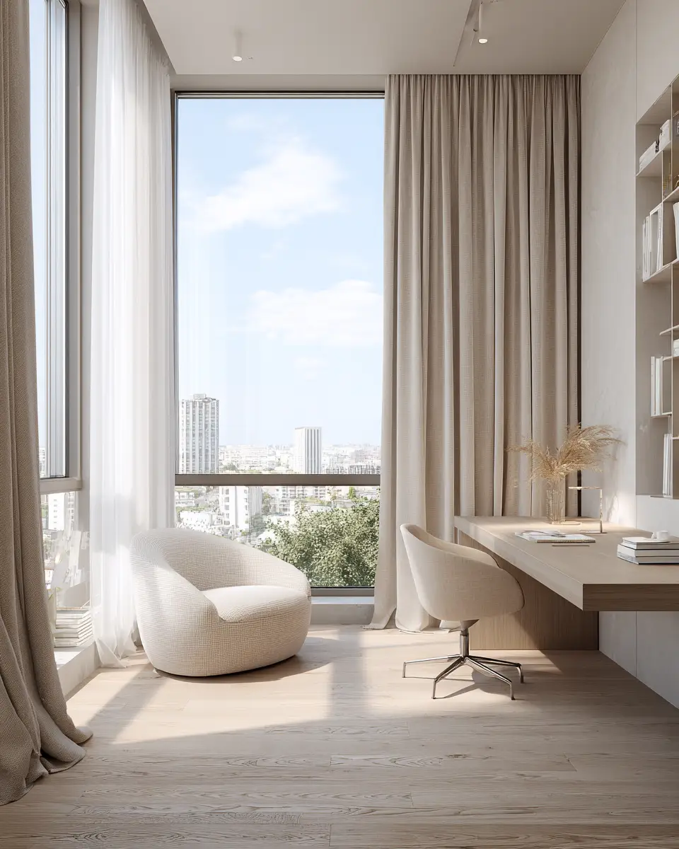 Beige Organic Modern Home Office Decor Ideas