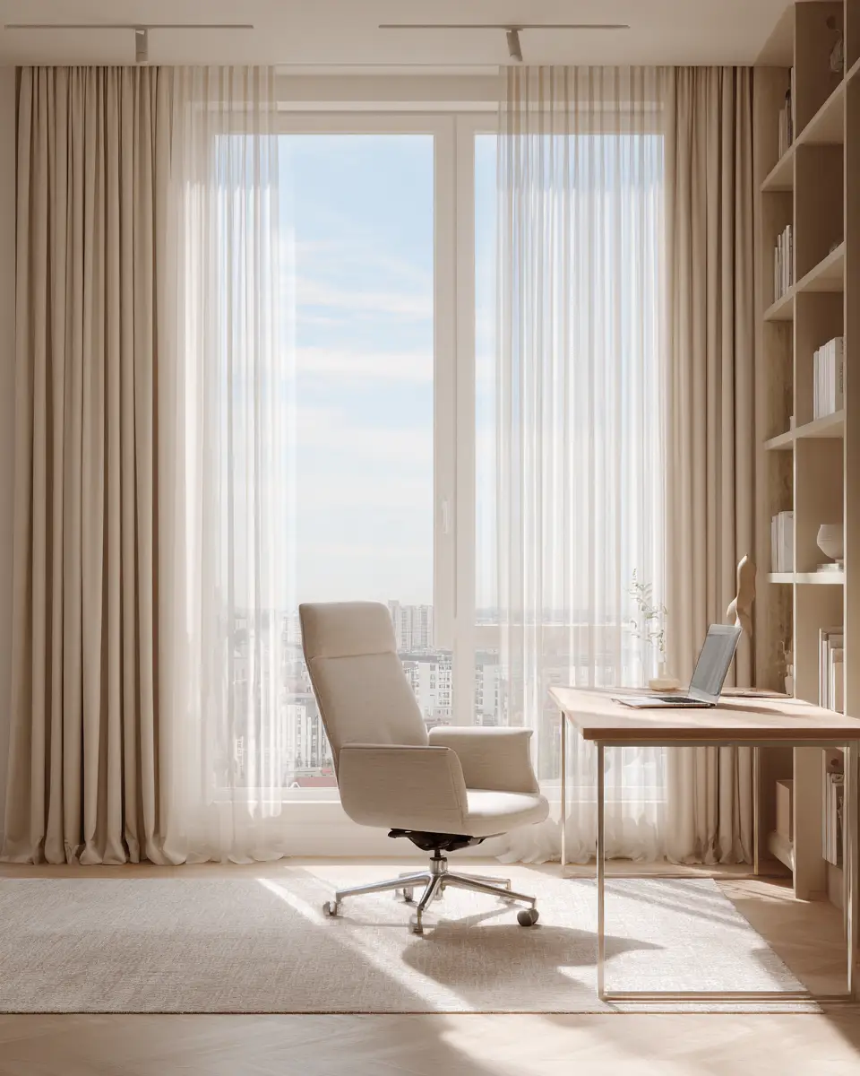 Beige Organic Modern Home Office Decor Ideas