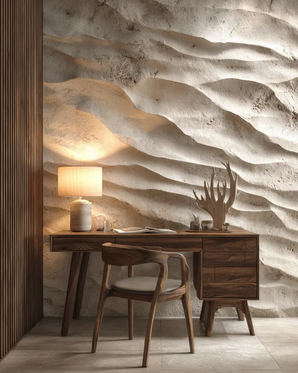 Beige Organic Modern Home Office Decor Ideas