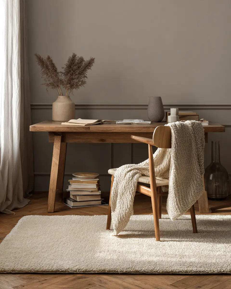 Beige Organic Modern Home Office Decor Ideas