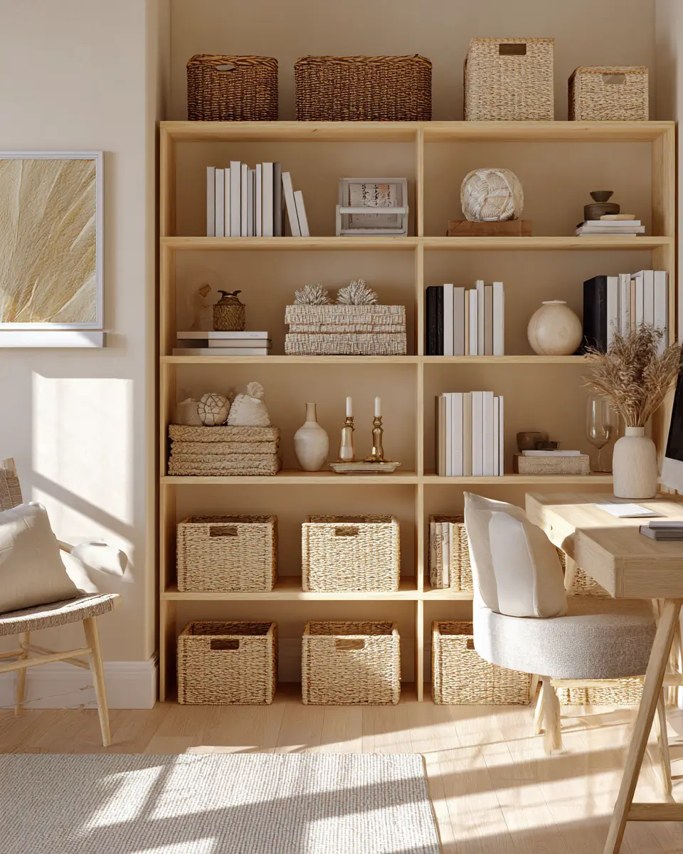 Beige Organic Modern Home Office Decor Ideas