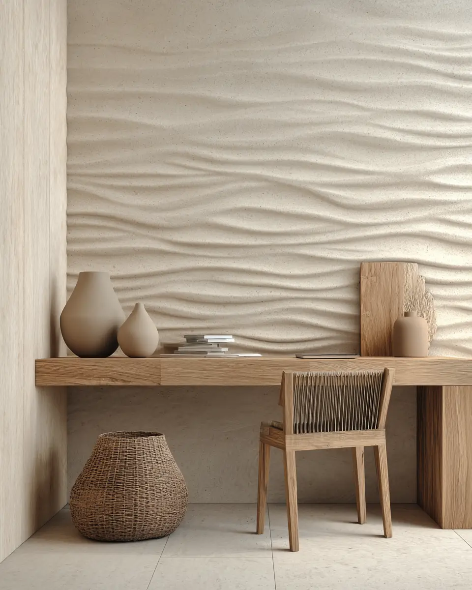 Beige Organic Modern Home Office Decor Ideas