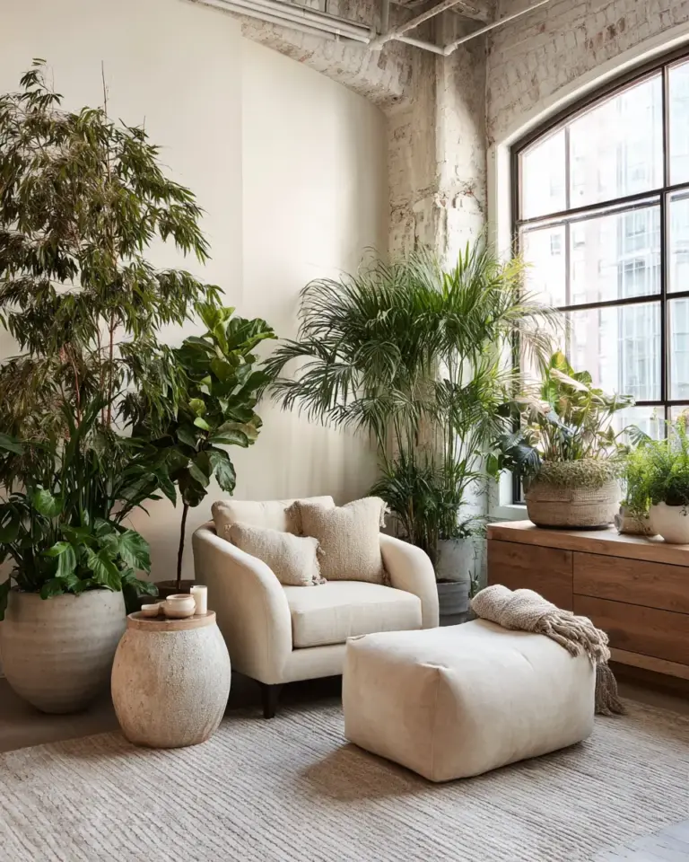 Beige Organic Modern Living Room Decor Ideas - Featured