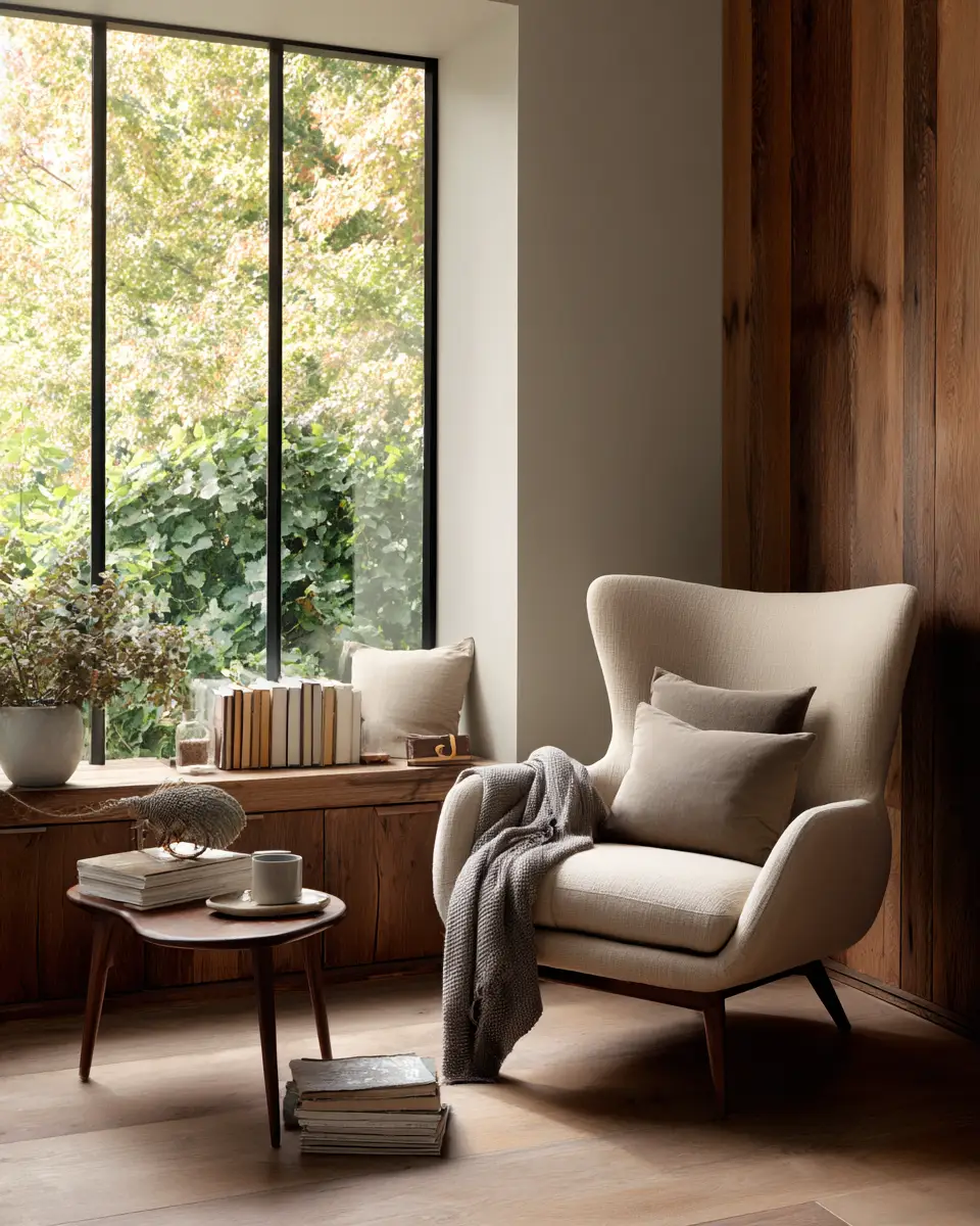 Beige Organic Modern Living Room Decor Ideas