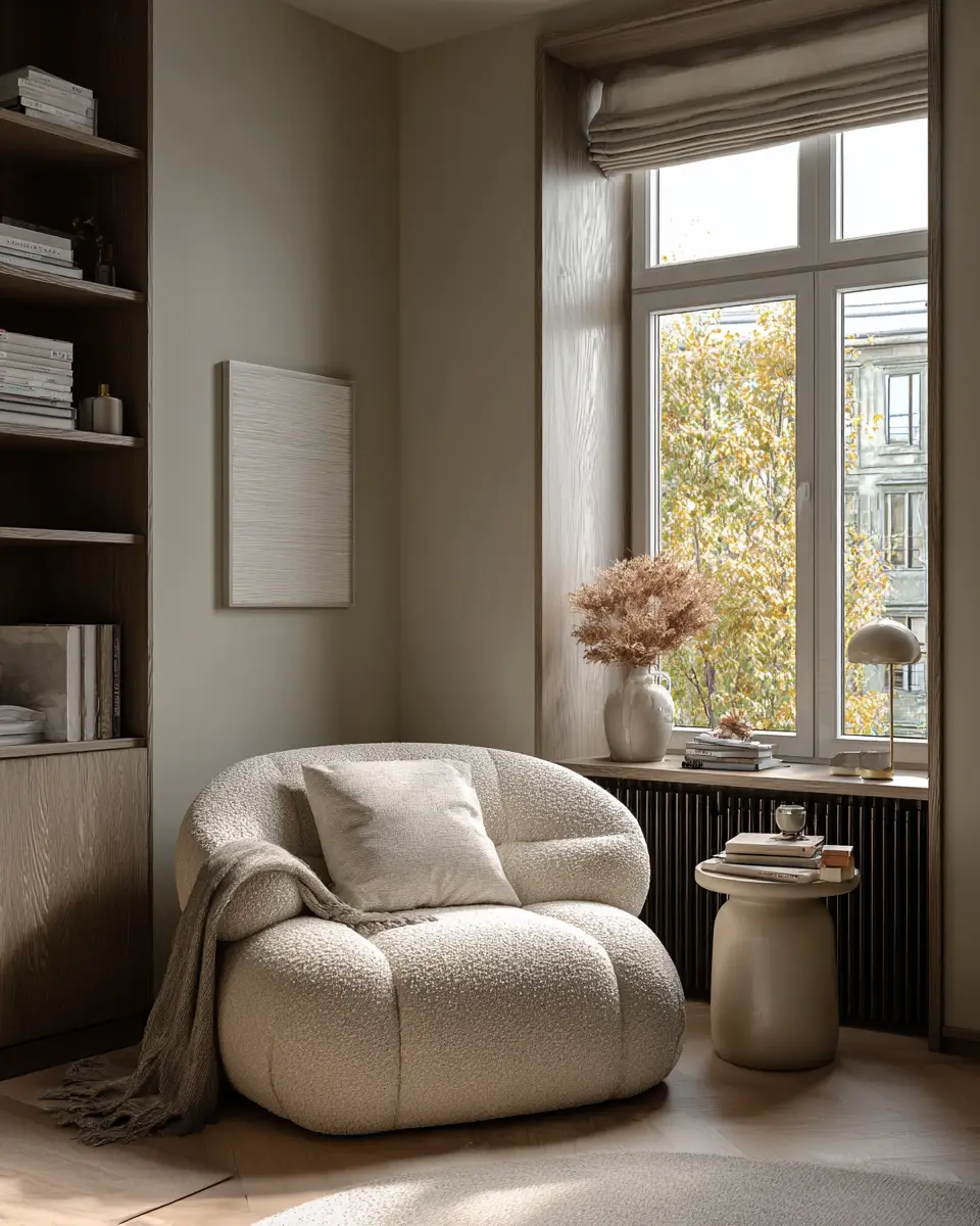 Beige Organic Modern Living Room Decor Ideas