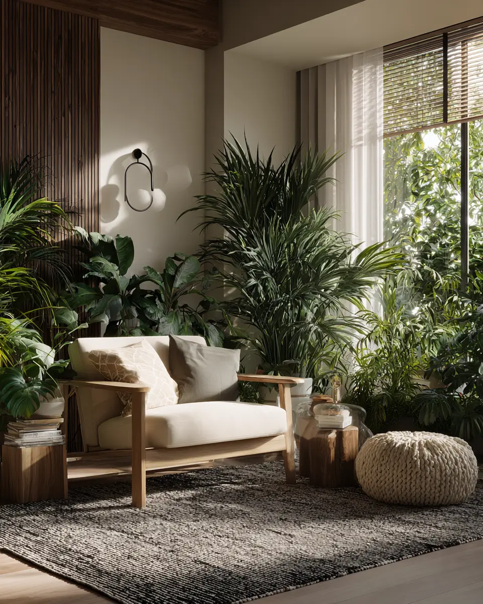 Beige Organic Modern Living Room Decor Ideas