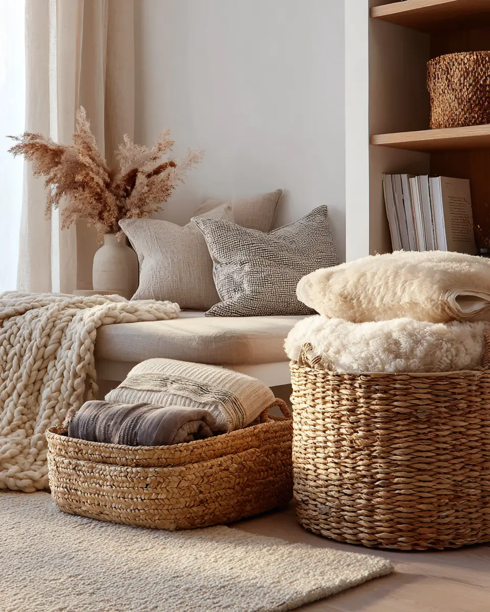 Beige Scandinavian Living Room Decor Ideas