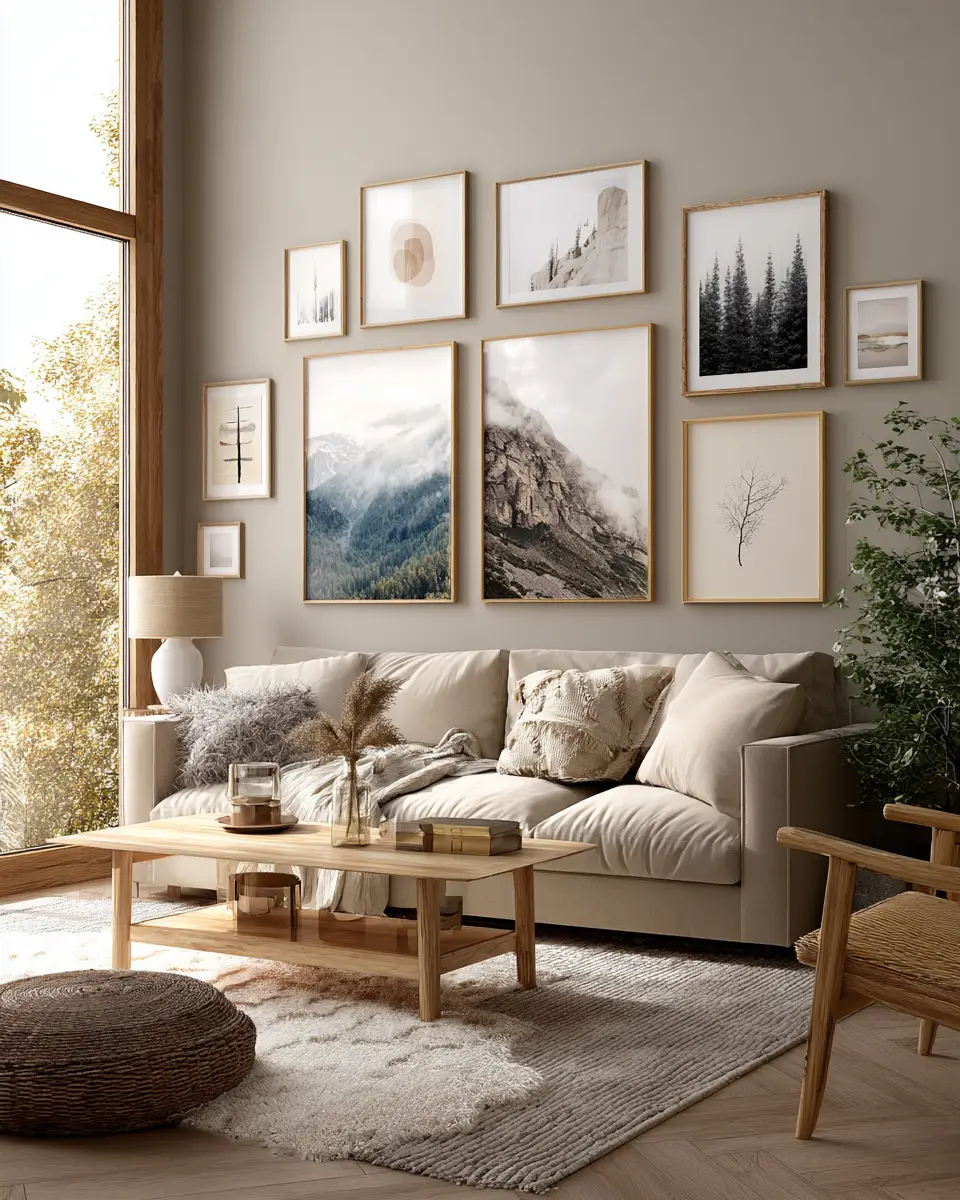 Beige Scandinavian Living Room Decor Ideas
