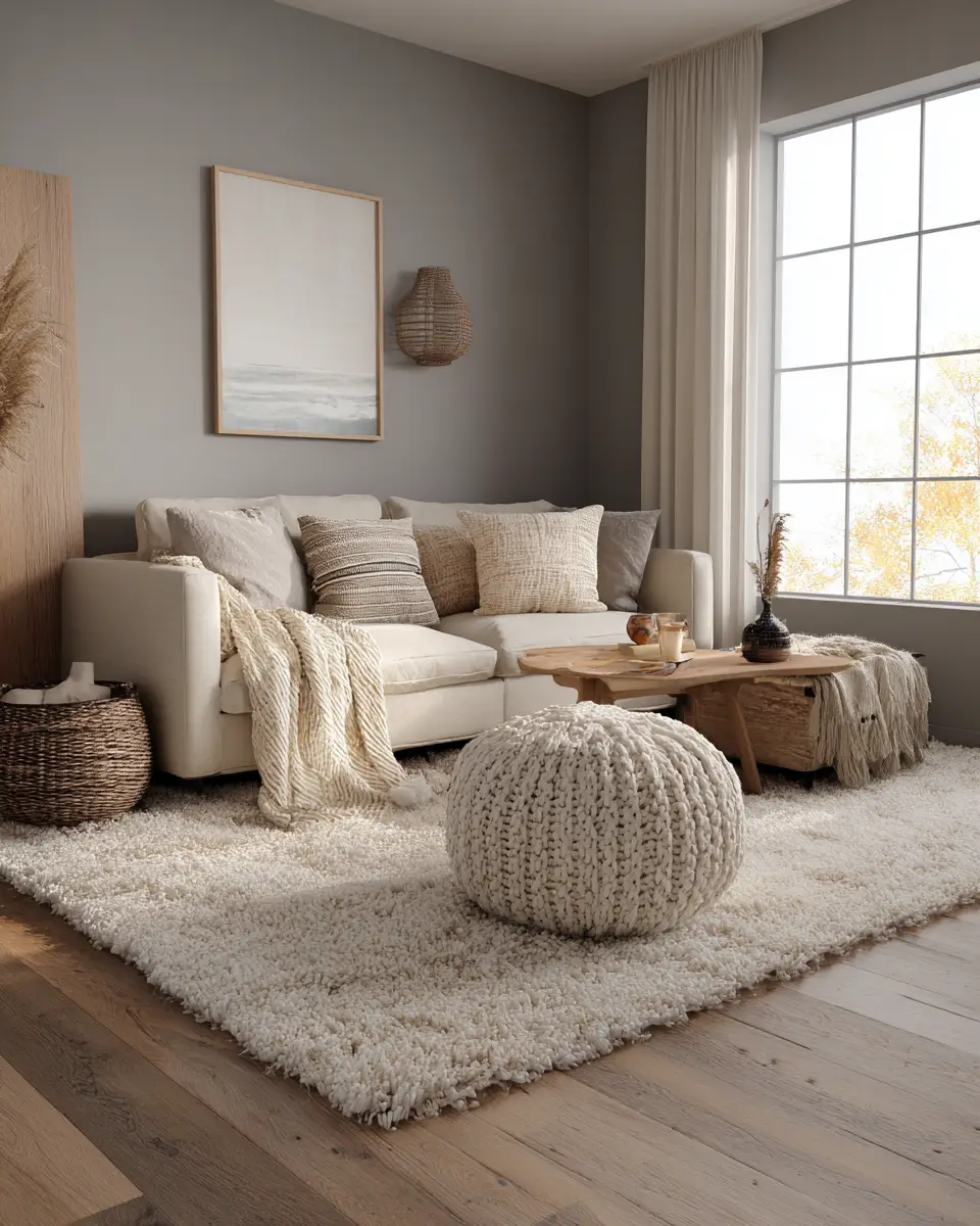 Beige Scandinavian Living Room Decor Ideas