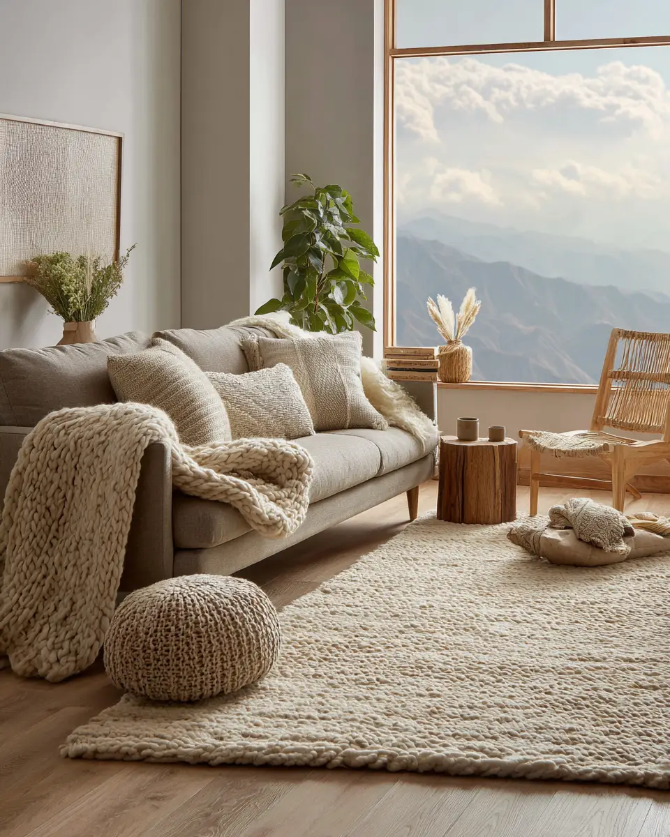 Beige Scandinavian Living Room Decor Ideas