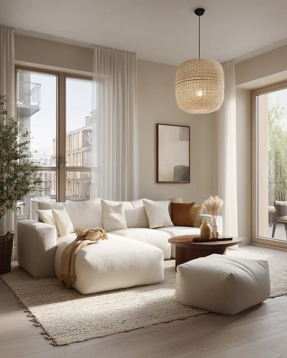Beige Scandinavian Living Room Decor Ideas