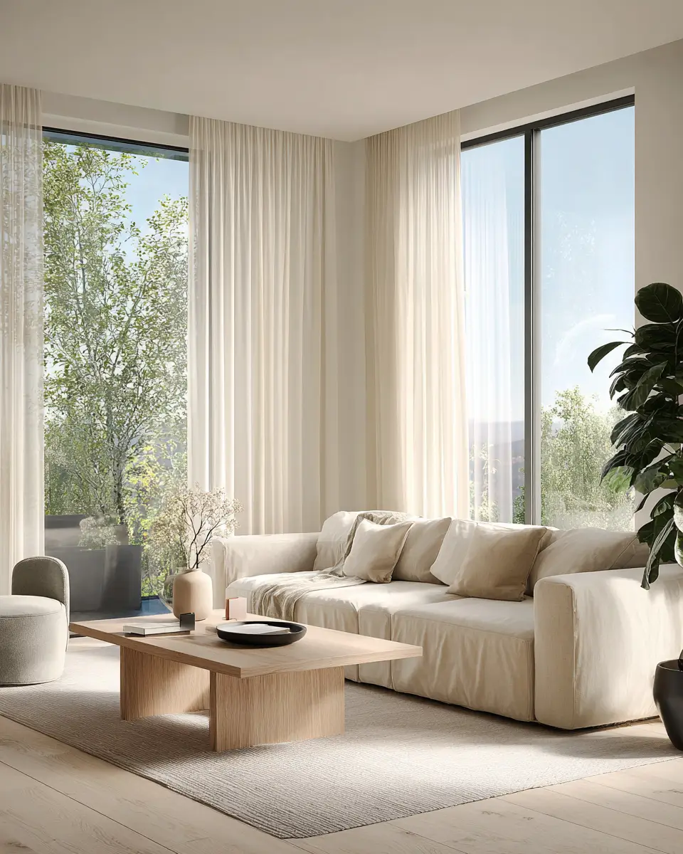 Beige Scandinavian Living Room Decor Ideas