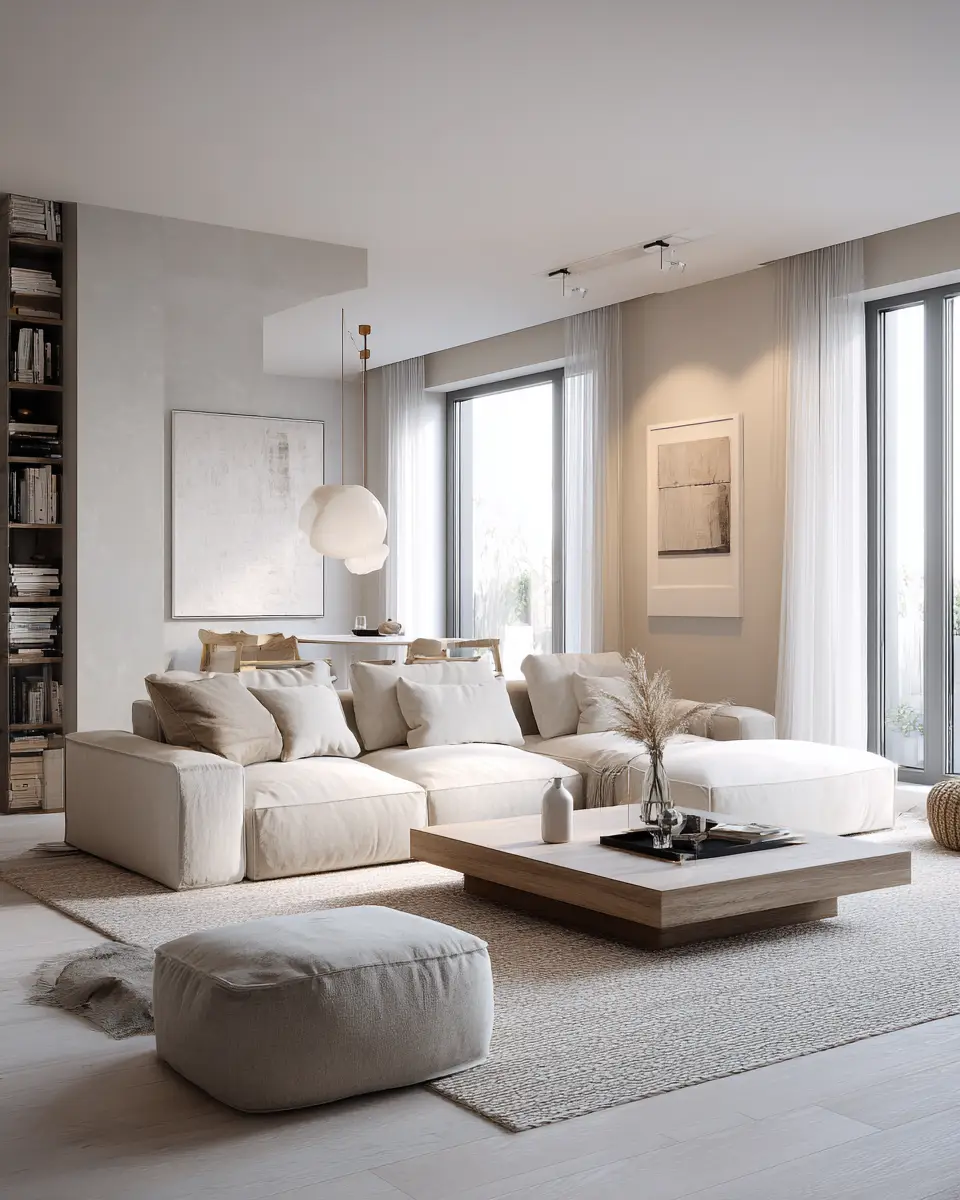 Beige Scandinavian Living Room Decor Ideas