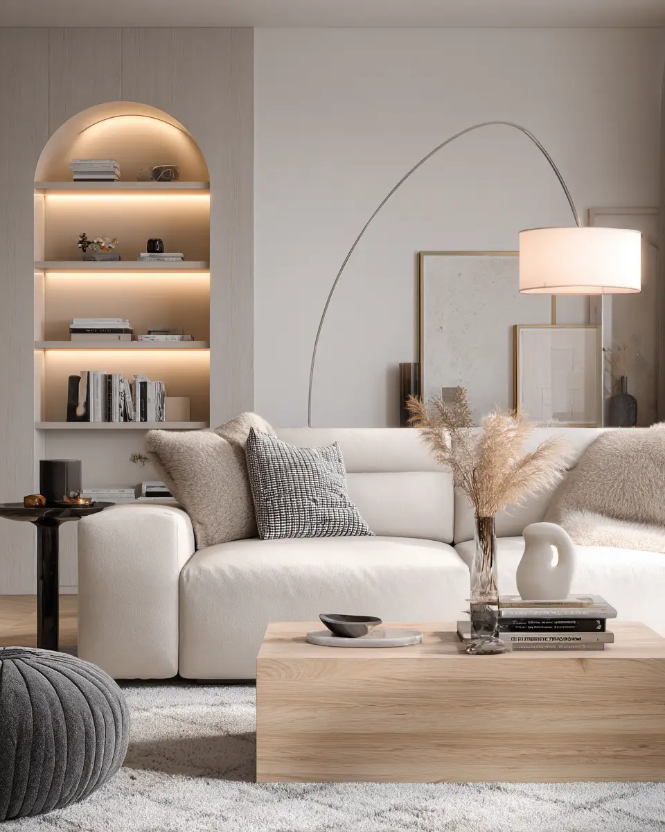 Beige Scandinavian Living Room Decor Ideas