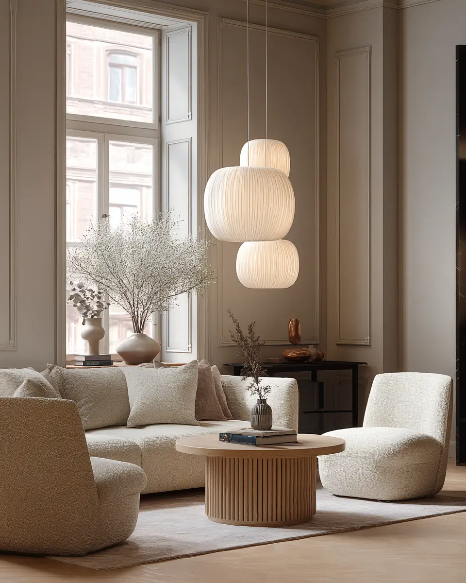 Beige Scandinavian Living Room Decor Ideas