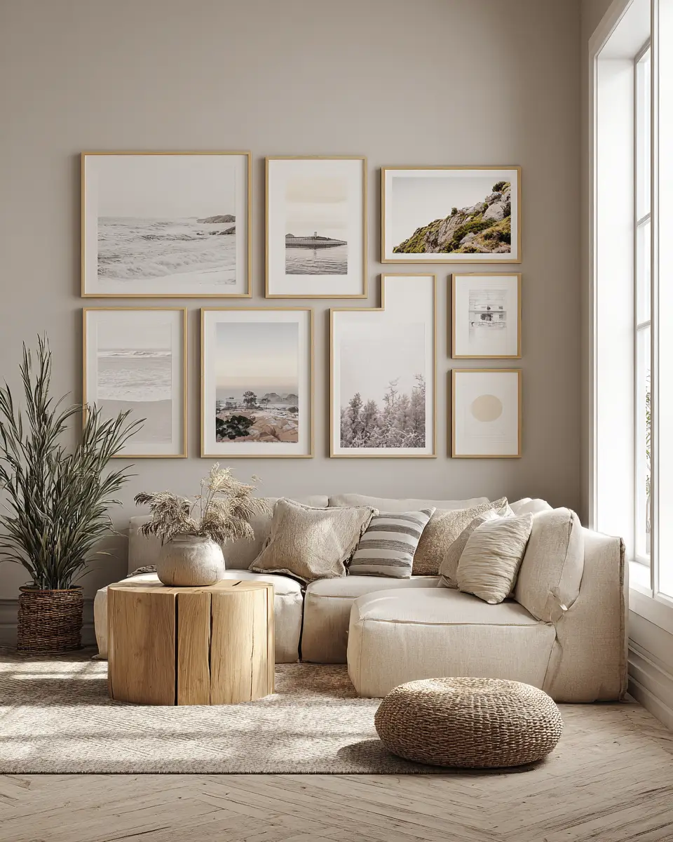 Beige Scandinavian Living Room Decor Ideas