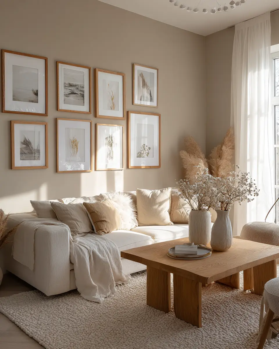 Beige Scandinavian Living Room Decor Ideas