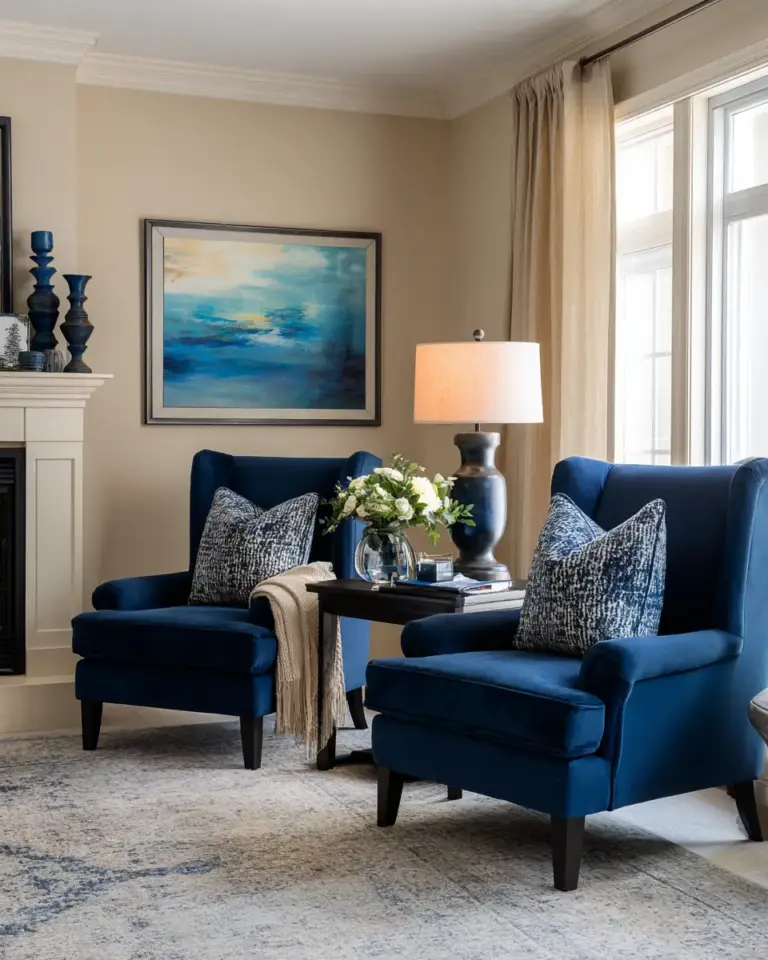 Beige Transitional Living Room Decor Ideas - Featured