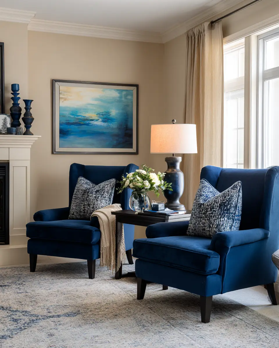 Beige Transitional Living Room Decor Ideas - Featured