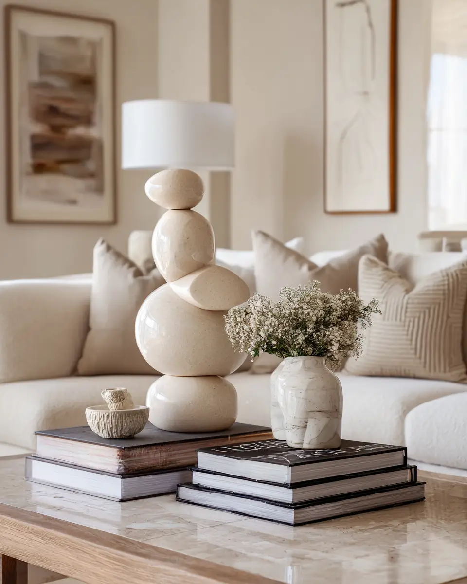 Beige Transitional Living Room Decor Ideas