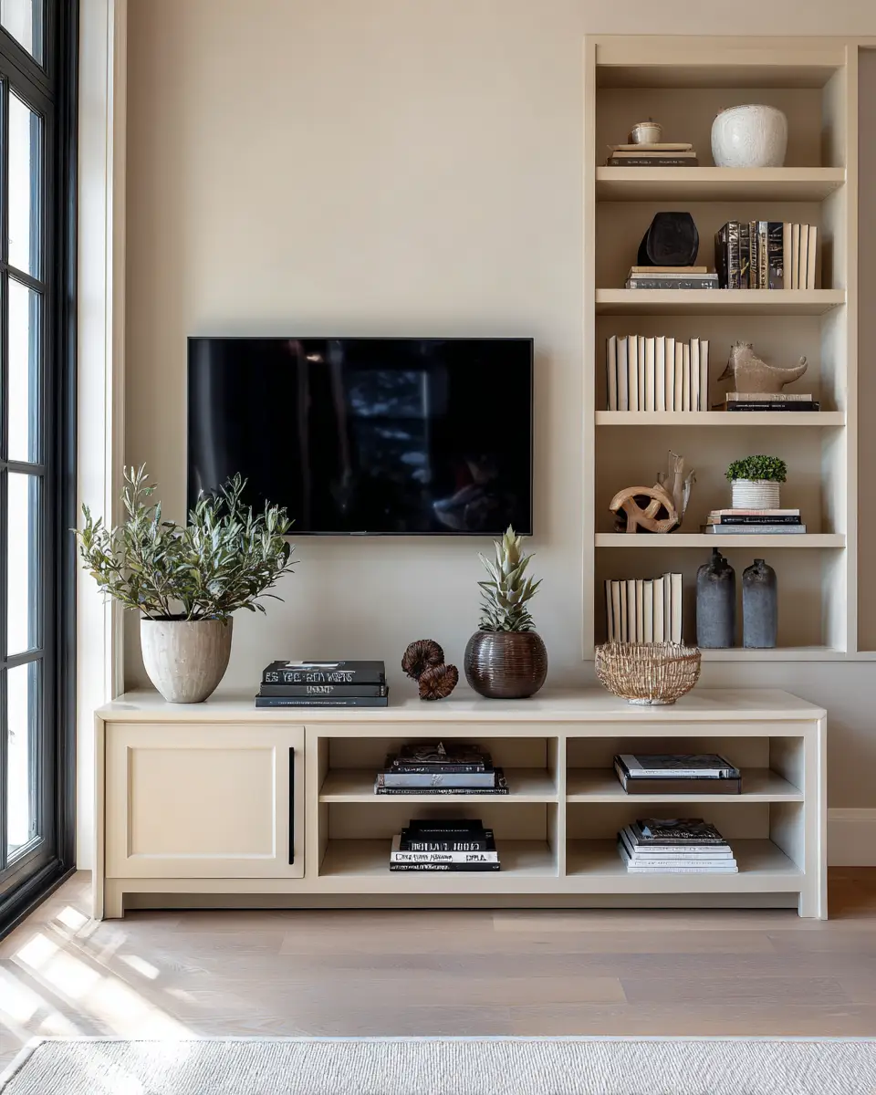 Beige Transitional Living Room Decor Ideas