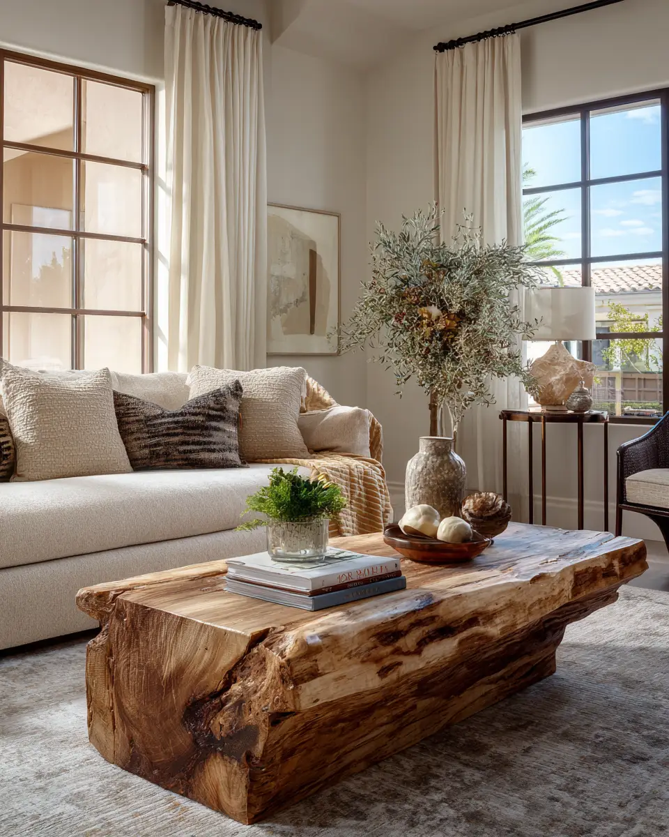 Beige Transitional Living Room Decor Ideas