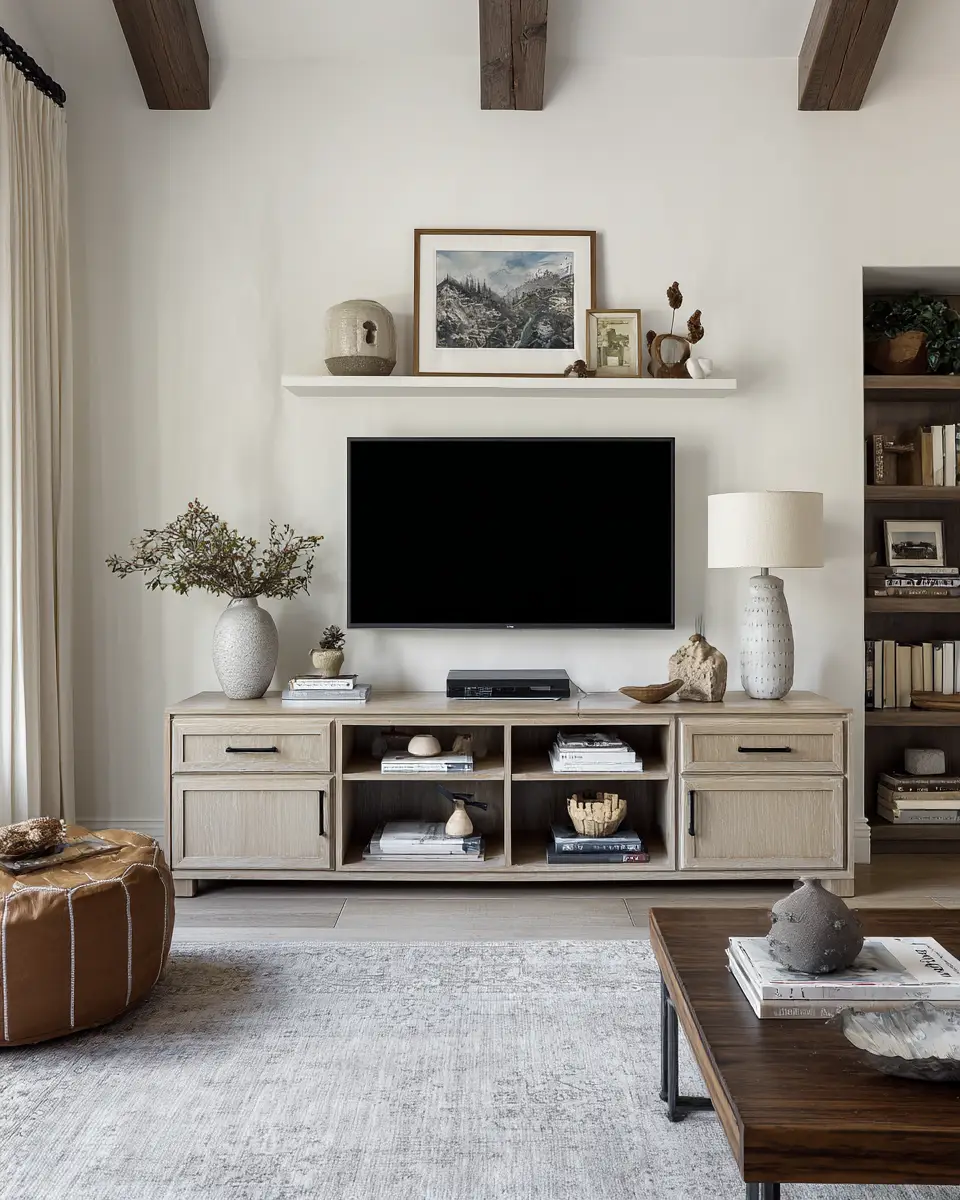 Beige Transitional Living Room Decor Ideas