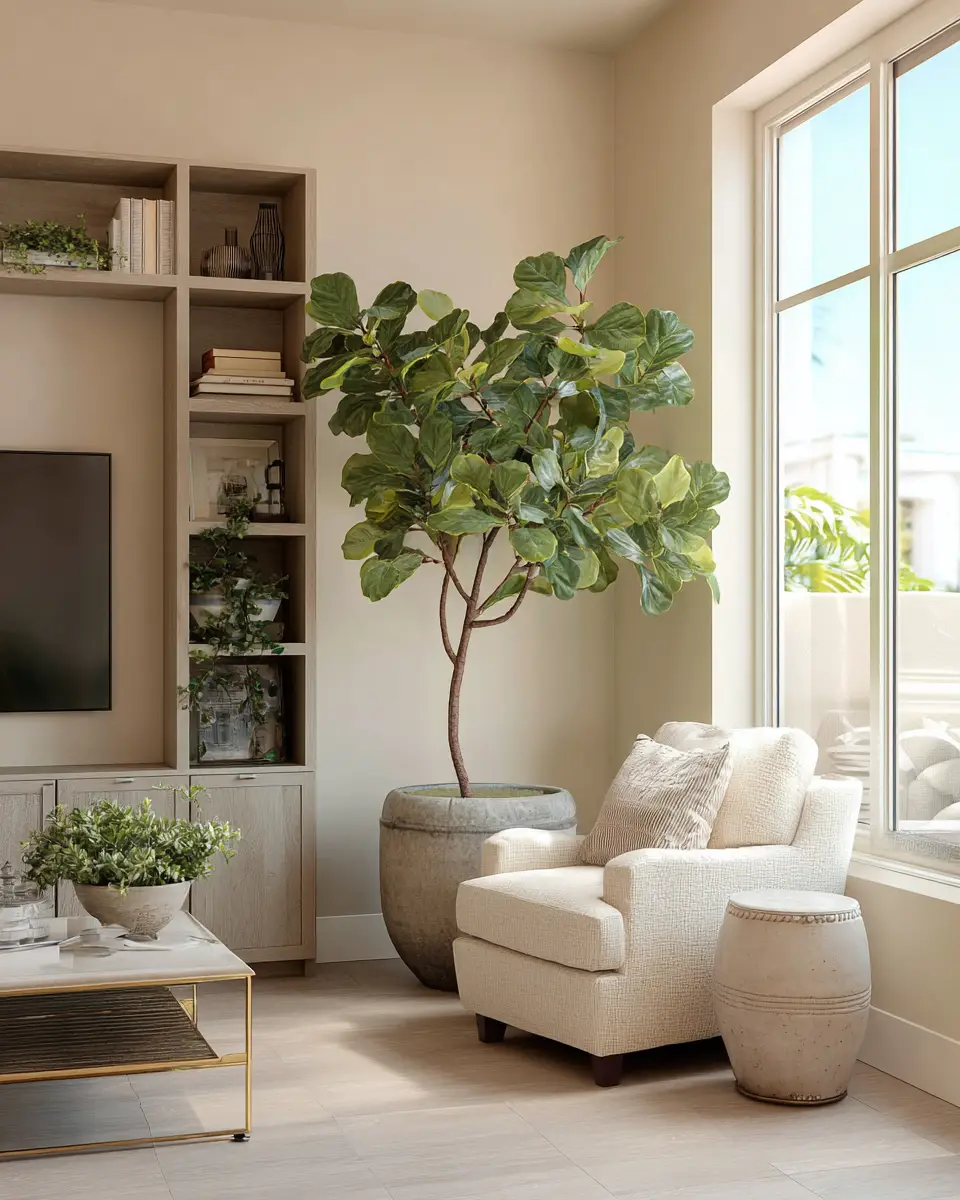 Beige Transitional Living Room Decor Ideas