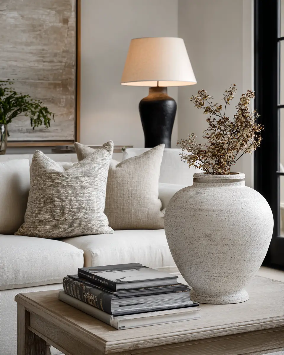 Beige Transitional Living Room Decor Ideas